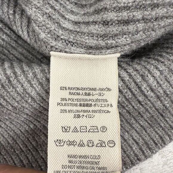 Free People Softly Structured Tunic Oversized Sweater Size S Gray Turtleneck - Picture 10 of 15